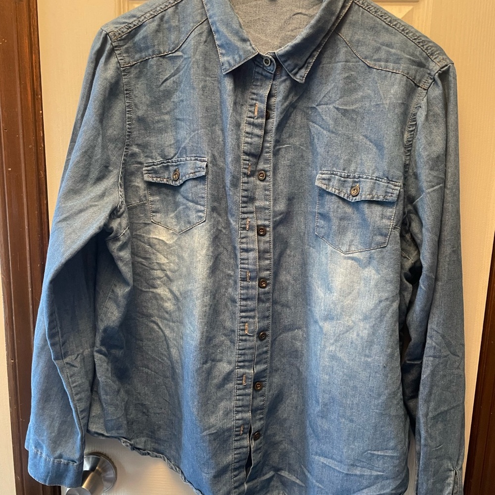 Denim Button-Up Shirt